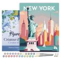 : Malování podle čísel - Vintage New York na rámu 40x50cm