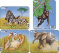 neuveden: Puzzle MINI - Divoká zvířátka/9 dílků (4 druhy)