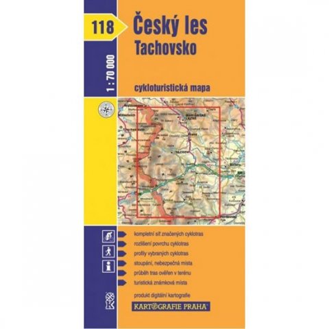 neuveden: 1: 70T(118)-Český les, Tachovsko (cyklomapa)