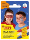 neuveden: JOVI obličejové tužky 3x5,6g - bílá, červená a modrá