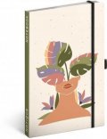 neuveden: Notes - Monstera, linkovaný, 13 × 21 cm
