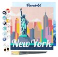 : Mini malování podle čísel - Travel Poster New York Socha Svobody 20x20cm na