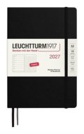 -: Týdenní plánovač & Zápisník Black, tečkovaný Medium A5 2027, anglicky