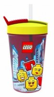 neuveden: Kelímek s brčkem LEGO ICONIC Girl - žlutá/červená