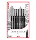 neuveden: Uni Pin Sada linerů - Draw and Sketch 8 ks