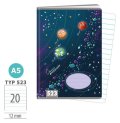 : Školní sešit A5, 20 listů, typ 523 Cosmic adventure