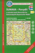 neuveden: KČT 65 Šumava, Povydří, Národní park Bavorský les 1:50 000 turistická mapa/