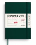 -: Týdenní plánovač Forest Green, Medium A5 2027, Softcover,English