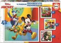 neuveden: Puzzle Mickey a přátelé 4v1 (12,16,20,25 dílků)