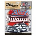 neuveden: Wall decor Retro Dads Garage - samolepící svítící dekorace 18x23 cm