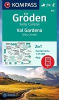 neuveden: Gröden, Val Gardena, Sella, Canazei, 1:25 000 / turistická mapa KOMPASS 616