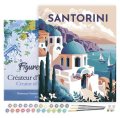 : Malování podle čísel - Vintage Santorini na rámu 40x50cm