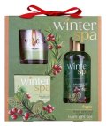 : Koupelová sada Winter Spa se skleněným svícnem Borovice & Zimní ovoce