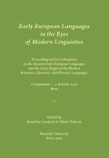 Loudová Kateřina: Early European Languages in the Eyes of Modern Linguistics: Proceedings of 
