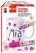 neuveden: Marabu KiDS Porcelain & Glas Painter - 2x popisovač + hrnek pro holky