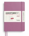 -: Týdenní plánovač & Zápisník Dusty Rose, tečkovaný Medium A5 2027, anglicky