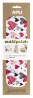neuveden: APLI Cut&Patch papír 30 x 50 cm - Srdce červená-černá-bílá 3 ks