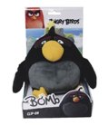 neuveden: Angry Birds: Bomb - 14cm plyšová hračka s nylon přívěskem