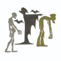 neuveden: SIZZIX Thinlits vyřezávací kovové šablony - zombie, smrtka, drakula 4 ks