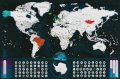 neuveden: Stírací mapa světa EN - silver classic XL