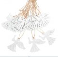 neuveden: Závěsný dřevěný anděl - bílý 18 ks