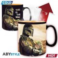 neuveden: Star Wars Mandalorian  Měnící keramický hrnek 460 ml - Mando&Grogu