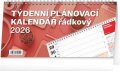neuveden: Kalendář 2026 stolní: Plánovací řádkový, 25 x 12,5 cm