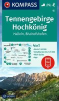 : Tennengebirge, Hochkönig 1:50 000 / turistická mapa KOMPASS 15