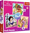 neuveden: Puzzle Disney princezny: Vaina, Locika a Sněhurka/3v1 (20,36,50 dílků)