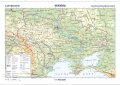 neuveden: Ukrajina - oboustranná nástěnná obecně zeměpisná mapa 1:1 700 000