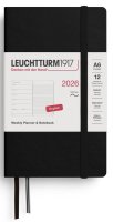 neuveden: Weekly Planner & Notebook 2026 Pocket (A6) Black
