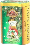 neuveden: BASILUR Retro Toys Green - sypaný zelený čaj s kousky ovoce v plechovce 75g