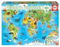 neuveden: Puzzle Mapa se zvířaty světa 150 dílků