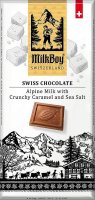 neuveden: MILKBOY SWISS Mléčná čokoláda crunchy Caramel & Sea Salt 85g