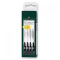 neuveden: Popisovač Faber-Castell Pitt Artist Pen - sada 4 ks, XS, S, F, M, černé