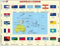 neuveden: Puzzle MAXI - Mapa Austrálie a Oceánie + vlajky/35 dílků