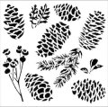 neuveden: The Crafter´s Workshop Šablona 15,2 x 15,2 cm - Pinecones