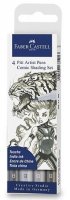 neuveden: Faber - Castell Popisovač Pitt Artist Pen Comic - šedé 4 ks