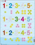 neuveden: Puzzle MAXI - Čísla 1-5 s grafickými znaky/15 dílků