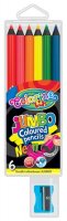 neuveden: Pastelky neonové JUMBO černé dřevo s ořezávátkem 6 barev