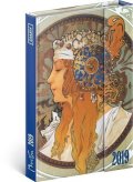 neuveden: Diář 2019 - Alfons Mucha - týdenní magnetický, 10,5 x 15,8 cm