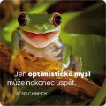 Chinmoy Sri: Korkový podtácek s citátem Jen optimistická mysl může nakonec uspět