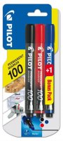 neuveden: PILOT 100 Popisovač permanentní BL 1ks černá/červená/modrá