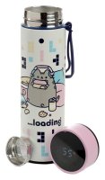 : Nerezová termoláhev s digitálním teploměrem 450 ml Pusheen