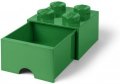neuveden: Úložný box LEGO s šuplíkem 4 - tmavě zelený