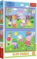 neuveden: Puzzle Prasátko Peppa: Peppa na hřišti 2x24 dílků