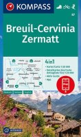 neuveden: Breuil-Cervinia, Zermatt 1:50 000 / turistická mapa KOMPASS 87
