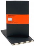 neuveden: Sešity Moleskine Cahier, L, linkované, 3 ks - černý