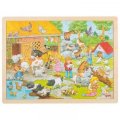 neuveden: Goki Puzzle Dětská Zoo 48 dílků - dřevěné