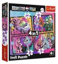 neuveden: Puzzle Monster High: Elektrizující den 4v1 (35, 48, 54, 70 dílků)